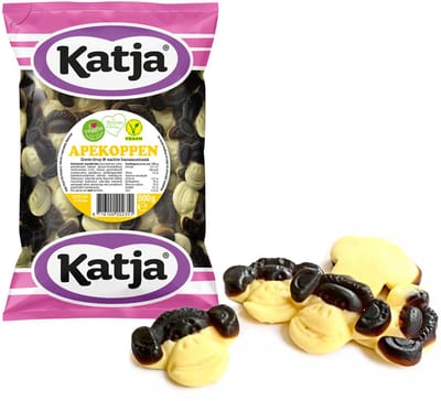 Katja Apekoppen - banaan en dropsmaak - zonder gelatine - 1 kilo