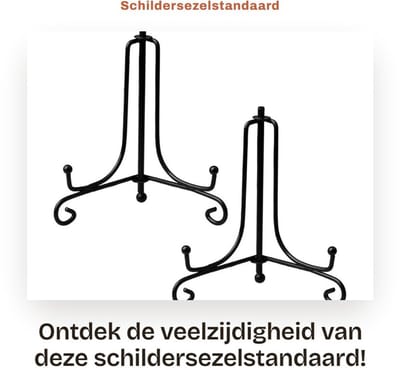 Dailygoods- Schildersezelstandaard Opvouwbaar - 2 Stuks - Verstelbare Houder - IJzer - Antislip - Voor Foto's/Lijsten - Tentoonstellingsstandaard