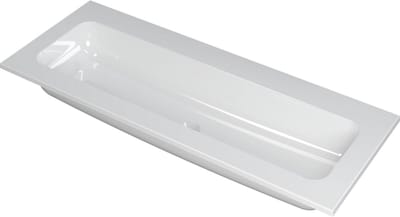 INK Faktor wastafel polystone centraal zonder kraangat 120x45x1,5cm, glans wit