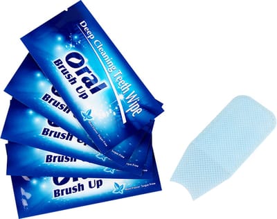 50 stuks Oral Brush Up Vingerpoetsdoekje, handig voor onderweg of voor gebruik tijdens tanden bleken
