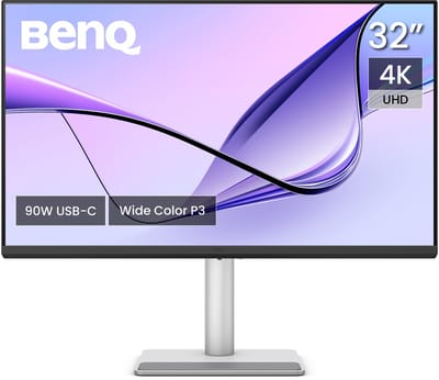 BenQ Mac Monitor MA320U 32 inch 4K UHD - Beeldscherm voor MacBook Pro, MacBook Air en Mac mini - 2 x HDMI - 2 X USB-C - 90W/15W voeding - M-book modus - P3 kleurengamma