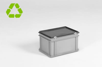 Euronorm professionele stapelbak met scharnierdeksel 20 liter - 40x30x24 cm