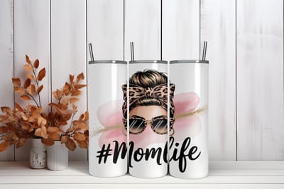Thermosbeker #momlife - 600 ml RVS Tumbler met Rietje - Cadeau - Schoolbeker - Antilek dop - Vaatwasserbestendig - Werkbeker - To go beker - Zomaar