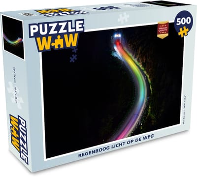 Puzzel Regenboog licht op de weg - Legpuzzel - Puzzel 500 stukjes