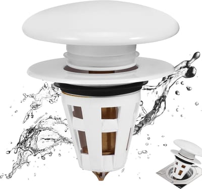 Pop Up Afvoerstop met Geïntegreerd Veersysteem, Duurzaam Keramisch Waterjack, Anti-Verstoppingsmechanisme voor Keuken en Badkamer Sink