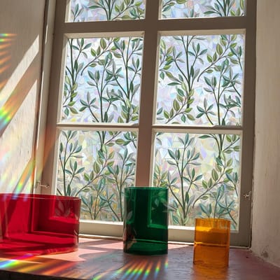 Virtubuy - Window Stickers - Vogelbescherming - Prisma Venster Stickers - Groen - Zomer Decoratie - UV Reflectie - Geschikt voor Thuis - 40x100cm
