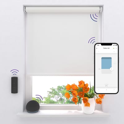 DTCH® Elektrisch Rolgordijn Verduisterend - Easy - White - 110 x 190 cm - Motionblinds CMD-03
