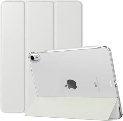 iPad Air 11 Inch Hoes voor 5e en 4e Generatie 2022/2020, Slimme Hardcase met Auto Wake/Sleep, Transparante Achterkant, Apricot Kleur