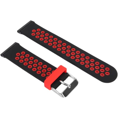 Bracelet de montre de remplacement 24 mm Contraste de couleur Ajuster la taille Bracelet de montre en silicone souple pour Spartan Hr Baro Noir Rouge black