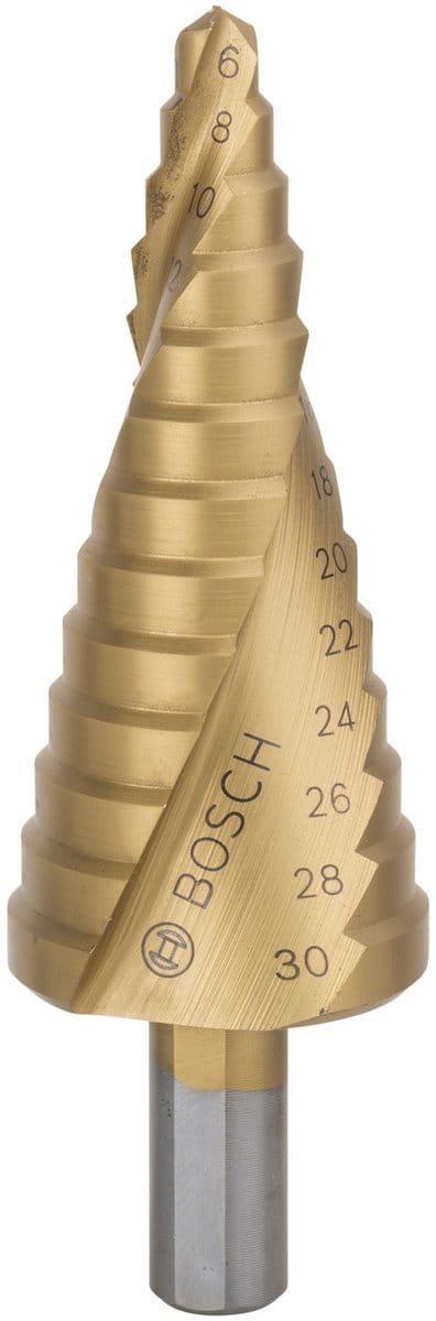 Bosch Accessories 2608587430 2608587430 HSS Getrapte boor Gezamenlijke lengte 93.5 mm TiN 3 vlakken schacht 1 stuk(s)