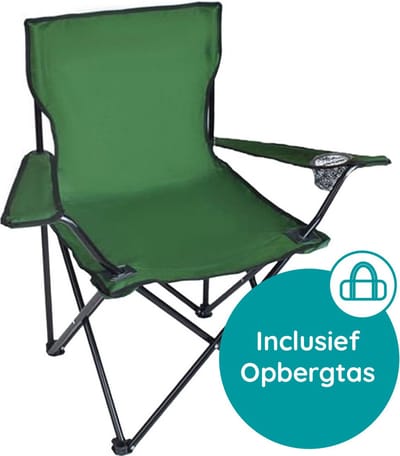 EASTWALL Opvouwbare Kampeerstoel - Multifunctionele Vouwstoel - Campingstoel met Bekerhouder - Tuinstoel Inklapbaar - Klapstoel - Max 100 kg - Strandstoel - Visstoel - Groen