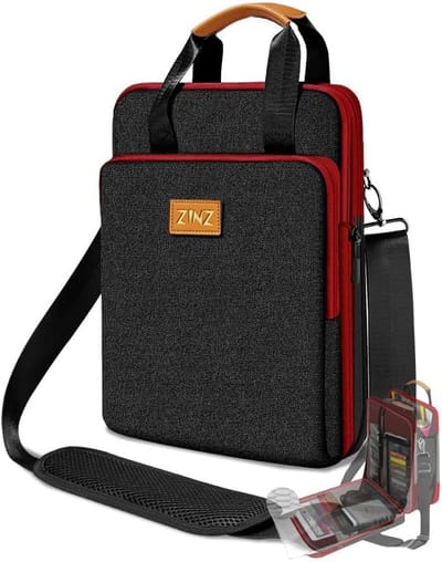 Laptop Schoudertas - Laptoptas Unisex - Reizen en Werk - Uitbreidbaar Compartiment - 32 x 24 x 9 cm - Zwart