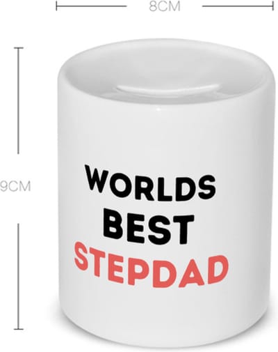 Akyol - worlds best stepdad Spaarpot - Papa - de beste stiefvader - vader cadeautjes - vaderdag - verjaardagscadeau - verjaardag - cadeau - geschenk - kado - gift - vader artikelen - 350 ML inhoud