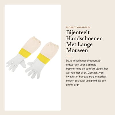 Dailygoods- Bijenteelt Handschoenen Lange Mouwen - Imkerhandschoenen - Steekbescherming - Geitenleren Handen - Duurzaam Canvas - Maximale Armbedekking