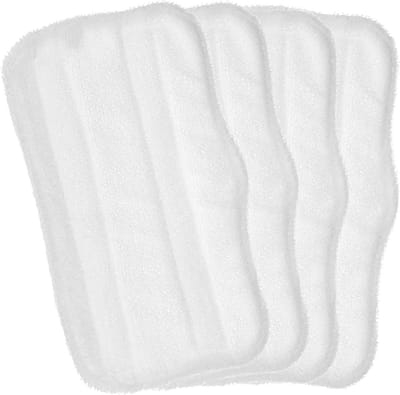 Reservepads Stoommop - Wasbare Pads - Vloeren Reinigen - Set van 4 - Voor Stoomreinigers - Wit
