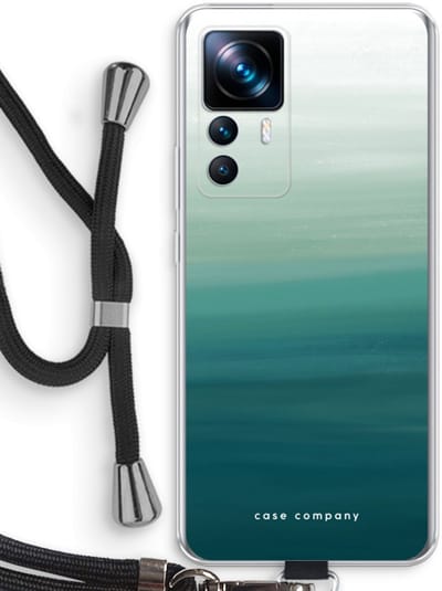 Case Company® - Hoesje met koord geschikt voor Xiaomi 12T hoesje met Koord - Ocean - Telefoonhoesje met Zwart Koord - Bescherming aan alle Kanten en Over de Schermrand