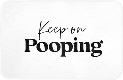 WC mat 60x40 cm - Antislip - Spreuken - Keep on pooping - Wit - Quotes - Toiletmat - Vloermat - Douchemat - Toilet tapijt - Toiletmatten