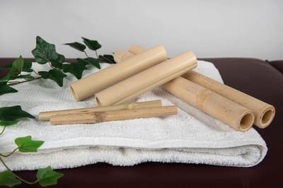 Massage Set - Bamboe Rollen - Ontspanning Lichaam - Handgemaakt Natuurlijk - 6 Delig - Houtkleur