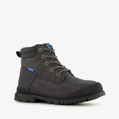 Blue Box jongens veterboots met camouflage zwart - Maat 30