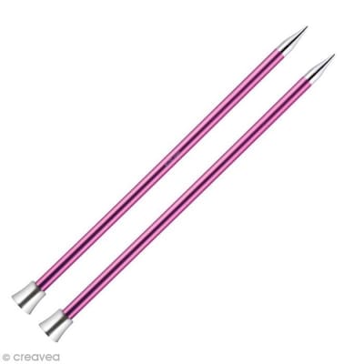 Aiguille à tricoter - KNITPRO - 40 cm - 10 mm - Aluminium coloré - Rose vif rose