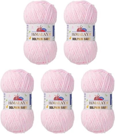 Himalaya Dolphin Baby -(5 stuks)-80303 Zacht Roze - Dolfijn Breien Gehaakte Garen 100g - Super Zachte Omvangrijk Dikke Pluche Fluwelen Bella Chenille Wol Kind Deken Amigurumi
