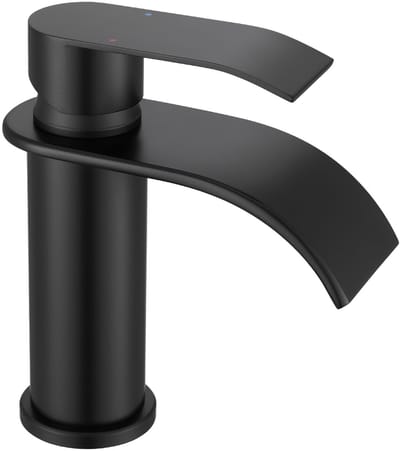 Cecipa Max Wastafelkraan - Waterval Uitloop - Keramische Cartouche (50.000 Cycli) - RVS - Montagegat Ø32-35 mm - Zwart