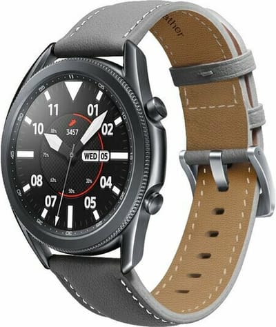 By Qubix - 20mm - Premium Leather bandje - Grijs - Geschikt voor Huawei watch GT 2 (42mm) - Huawei watch GT 3 (42mm) - Huawei watch GT 3 Pro (43mm)