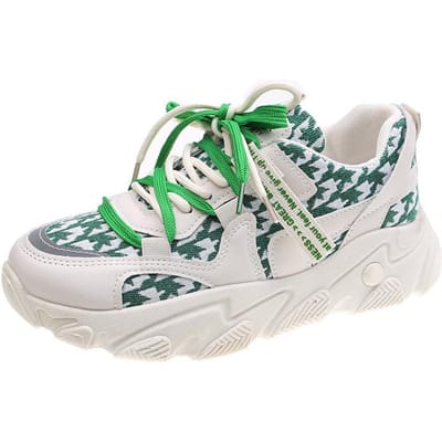 Papa Schoenen Kinderen Lente en Herfst Nieuw Ins Trendy Ademend Veelzijdig Platform Sport Casual Schoenen 40 groen