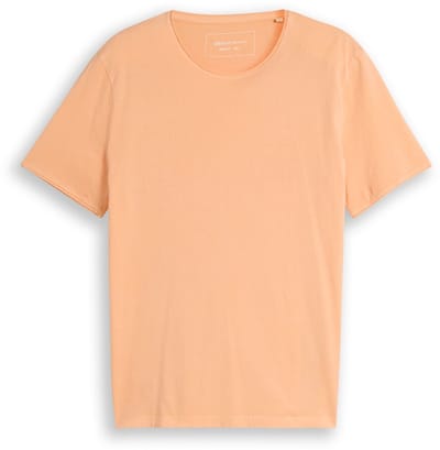 Tom Tailor Denim - T-shirt in used-look - Maat XXL - summer peach orange