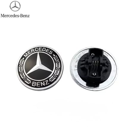 Mercedes‑Benz Motorkap Embleem 57 mm – Black Chrome – Premium Motorkap Badge | Perfecte Pasvorm voor Veel Mercedes Modellen