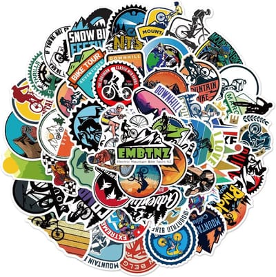 Fiets Sport Stickers - MTB - BMX - set 50 stuks - Laptop Stickers - Stickervellen