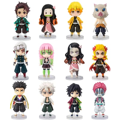 Nouvelle Figurine d'Action Anime Demon Slayer - Kamado Tanjirou avec Agatsuma Zenitsu Et Nezuko Modèle en PVC Jouets Kimetsu No Yaiba Guerriers