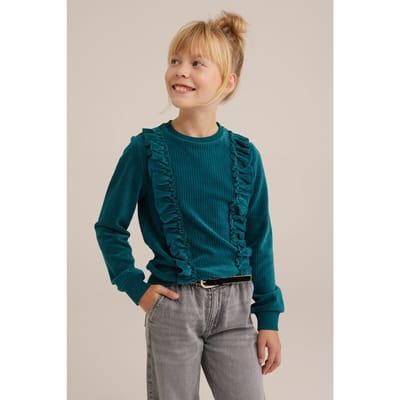We Fashion Sweater Moss Green Maat: 146/152 | Truien Outlet | Unisex | Groen