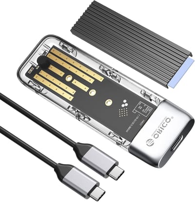 M.2 NVMe en SATA SSD Behuizing, Tool-Free Ontwerp, USB C 3.1 Gen 2 10Gbps Adapter voor M-Key en B+M Key 2230/2242/2260/2280 SSD's met UASP en Trim Ondersteuning