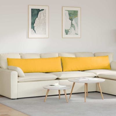 vidaXL - Zitkussens - 2 - pcs - Licht - Geel - 145 - x - 40 - cm - Corduroy - stof