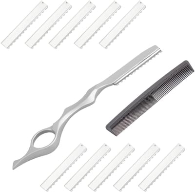 Dailygoods - Haarstyling Scheermes, kapperskam Styling Razor Thinning Shaper Kappersstylingmes Haar Texturisering Scheermes met 10 mesjes voor gebruik in de salon en thuis