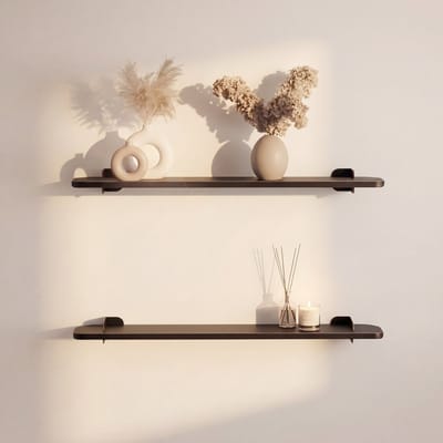 Indusigns wandplank staal - Zwart - 79x14 cm - Industrieel & modern design