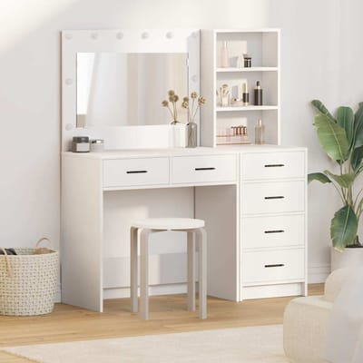 vidaXL - Kaptafel - 2 - st - Wit - 78.5 - x - 41 - x - 135 - cm - Bewerkt - hout
