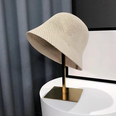 Vrouwen Bucket Hat Zomer Uitgehold Dunne Ademende Zonnehoed Vrouwelijke Strand Panama Cap Vouw Buiten Japanse Lesure Fishierman Cap gray