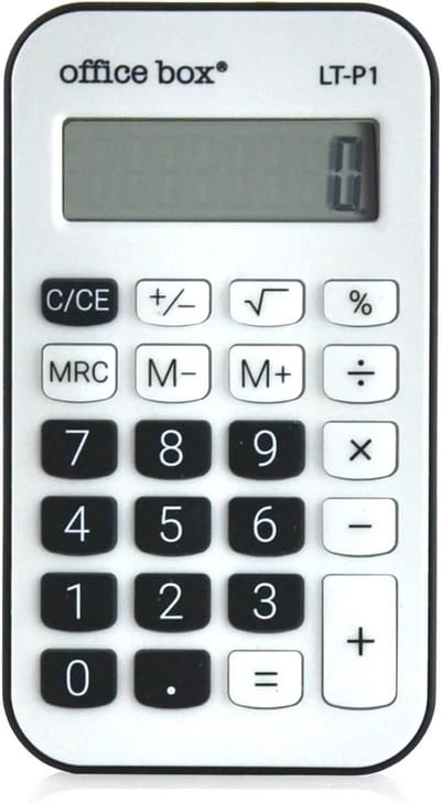 Zakrekenmachine - Basis rekenmachine - Dagelijks gebruik - 8 cijfers LCD - Compact formaat - Zwart