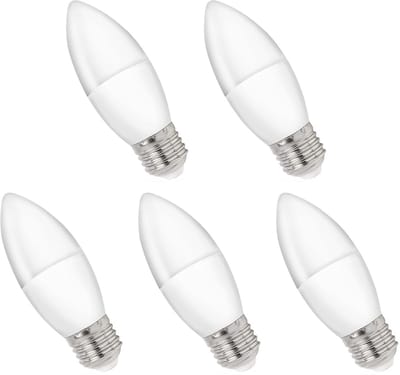 Spectrum LED Kaarslamp E27 8W - 230V - 730 Lumen - 4000K Neutraal Wit - Natuurlijk Licht - Energiezuinig - 5 stuks