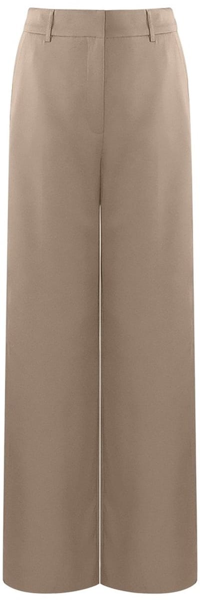 Yehwang - Gimme - Comfort - broek - dames - flared - Chino - licht bruin - Maat M
