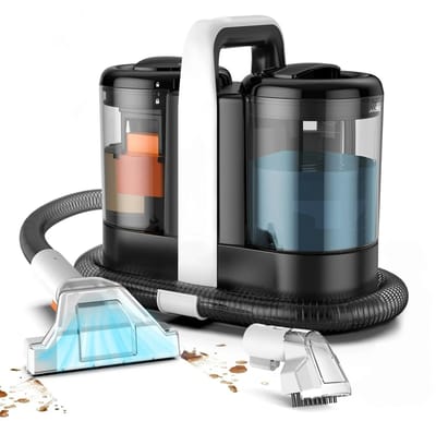 Jurrys Vlekreiniger - Reinigingsmachine - Textielreiniger - Vlekverwijderaar - Tapijtreiniger - Krachtig - Draagbaar - 600W - Zwart