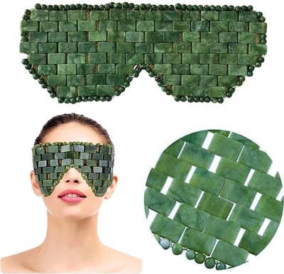 Gezichts Koelmasker Jade – Oogmasker voor Wallen, Rimpels en Anti-Aging – Koude & Warme Therapie met Jade Steen voor Verlichting van Ogen, Huidverzorging en Rimpelbehandeling