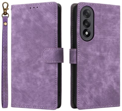 Coverup Hoesje - Geschikt voor OnePlus Nord 5 Hoesje - Coverup Book Case met Koord - Paars