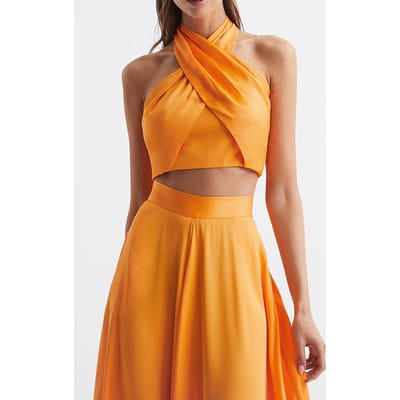 Reiss Ruby Halter Tank Top Cami — Tanks & Camis Size: 14 | Tanks &amp; Camis Outlet | Dames | Oranje