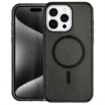imoshion Hoesje - Geschikt voor Apple iPhone 15 Pro - Sparkle Backcover geschikt voor MagSafe - Glitter Zwart