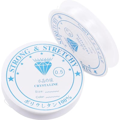 Elastische armbandkoord 26ft sterke elastische kralendraad voor doe-het-zelf sieradenkettingarmband 0.5mm white