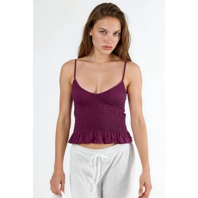 Rimpelige V-hals Korte Blouse