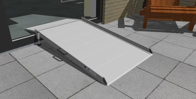 Drempelbrug / Oprit / Oprijplaat, oprijlengte 80 cm, geschikt om drempel tot 12 cm te overbruggen